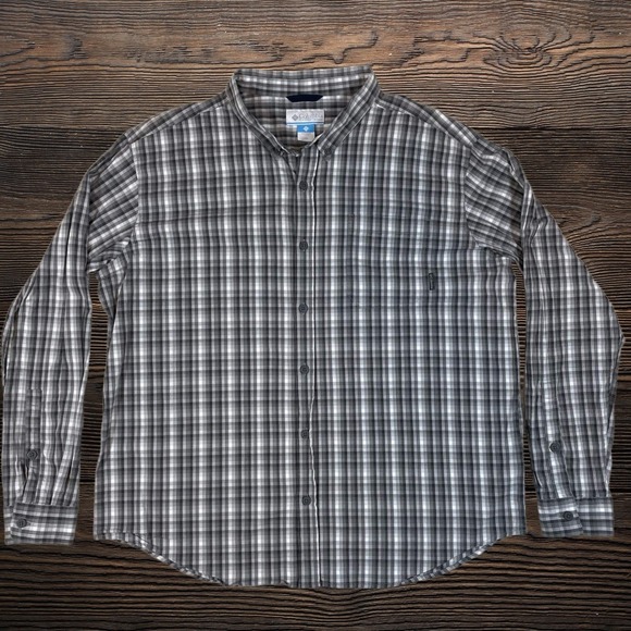 Lot of 2 Columbia Mens XXL Plaid Button Down Shirts Grey Green Regular Fit - Picture 4 of 14